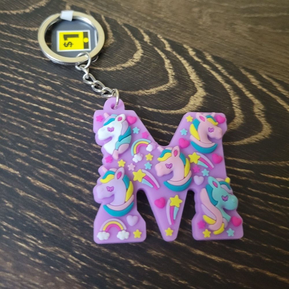 FREE With Another Purchase S Unicorn Initial Keychains  PICK ONE NEW - Picture 11 of 13
